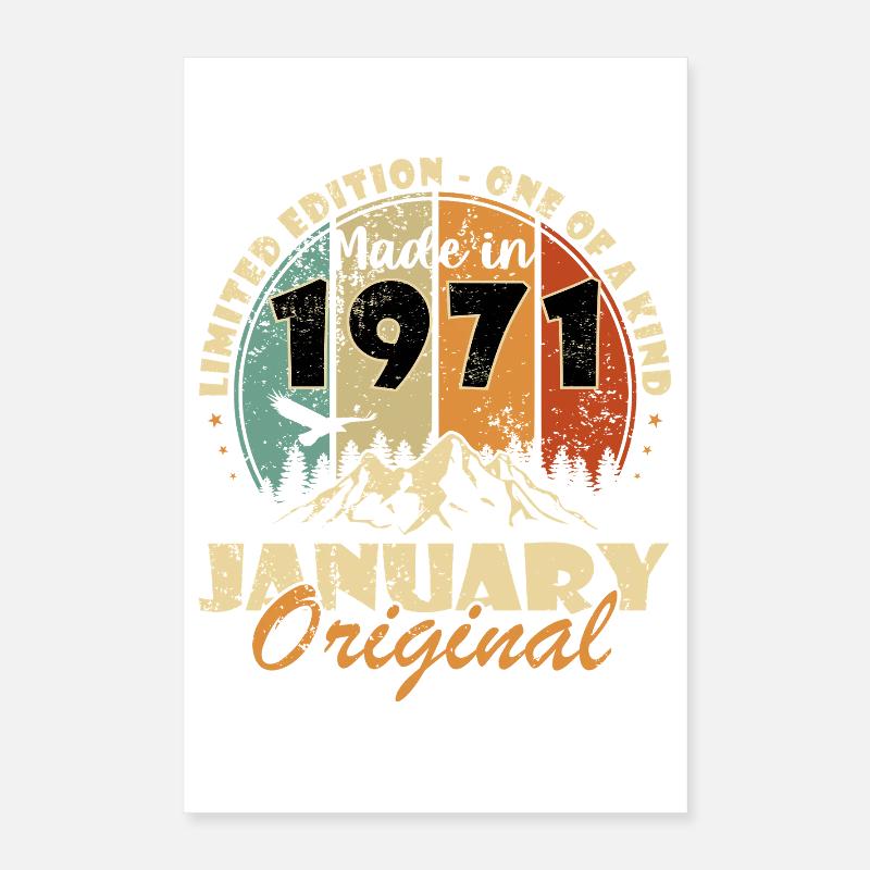 Janvier Original 1971 Édition limitée Poster 40 x 60 cm