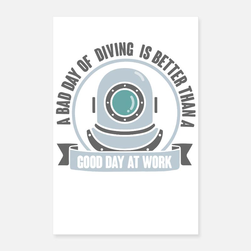Diving Diver Snorkeling Recreational Diver Poster 16" x 24" (40x60 cm)