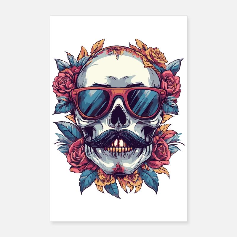 Skeleton Skull Tattoo Poster 16" x 24" (40x60 cm)
