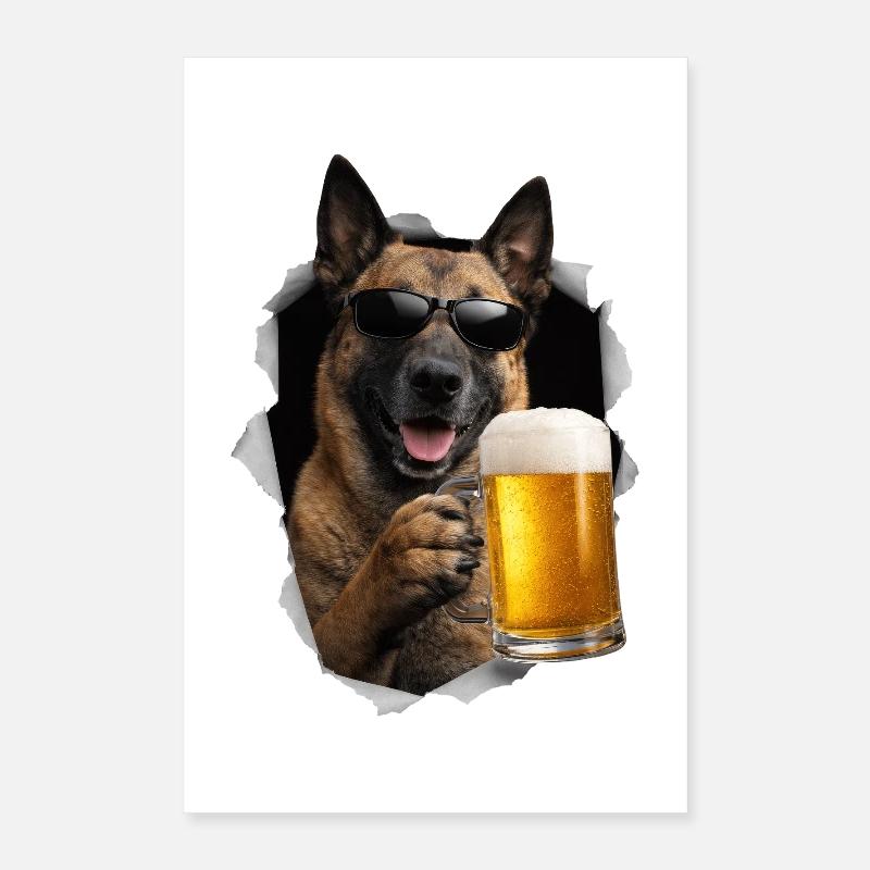 Bière Belgian Malinois Belgian Shepherd Poster 40 x 60 cm