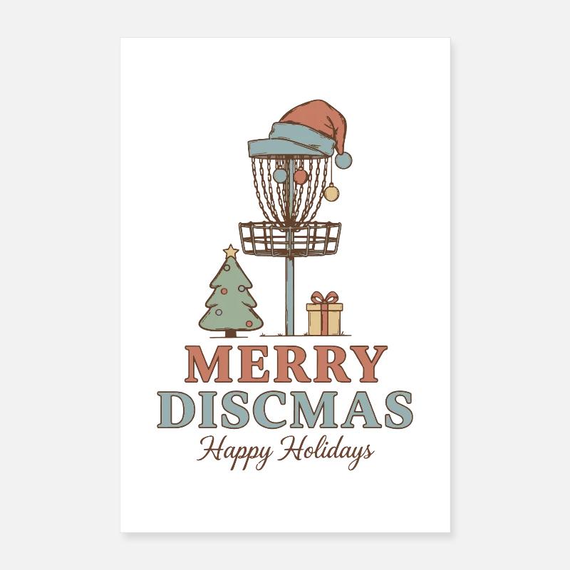 Panier de disc golf Joyeux Discmas Joyeuses Fêtes Poster 40 x 60 cm