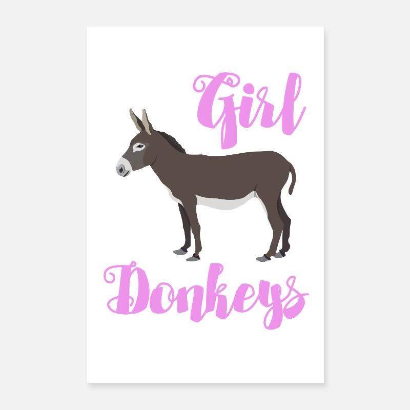 Nur ein Mädchen, das Esel liebt Poster 40x60 cm