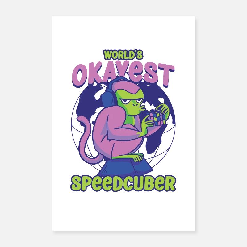 Speedcubing Speed Cube Worlds Speedcuber le plus correct Poster 40 x 60 cm