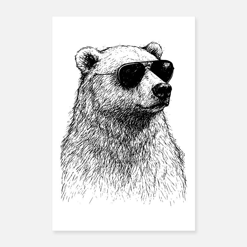 Cooler Eisbär Poster 40x60 cm
