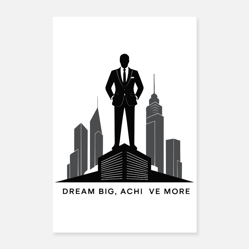 Executive Skyline Ambition Silhouette Poster 16" x 24" (40x60 cm)