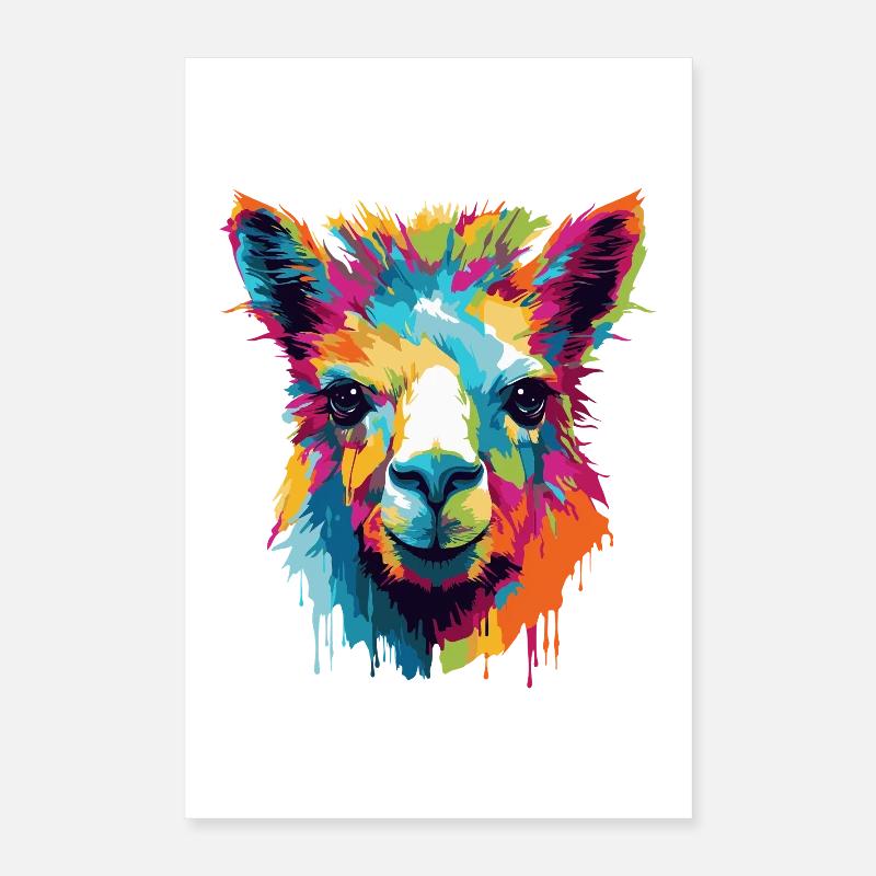 Llama Farbexplosion Popart Poster 40x60 cm