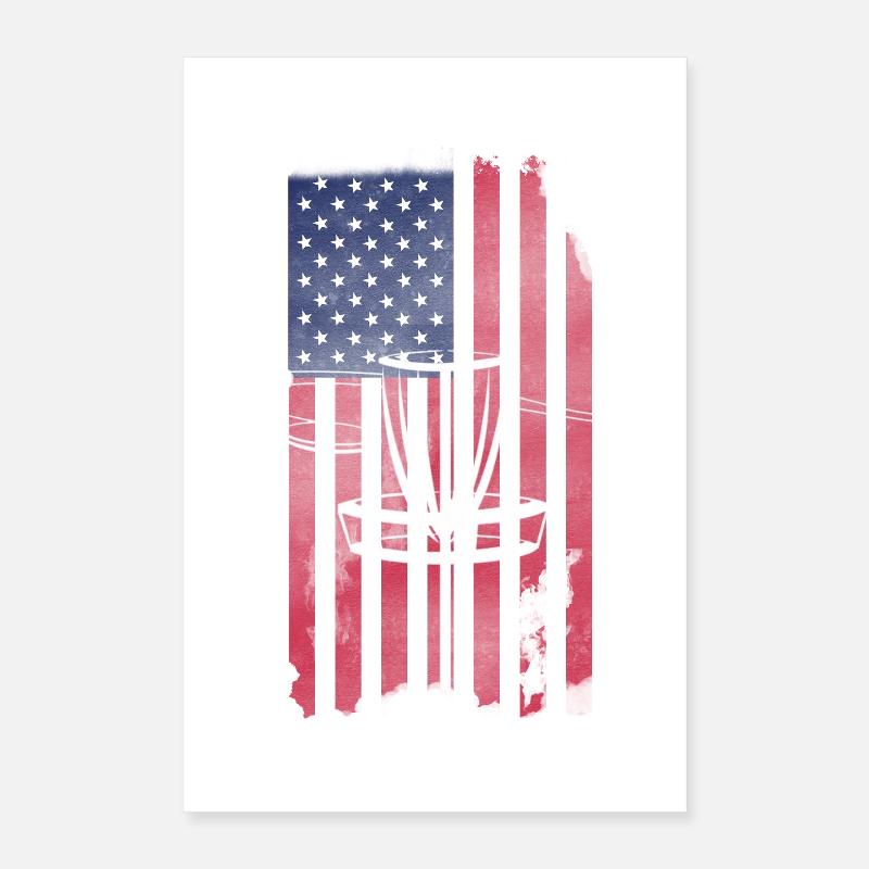Drapeau Disc Golf USA Poster 40 x 60 cm
