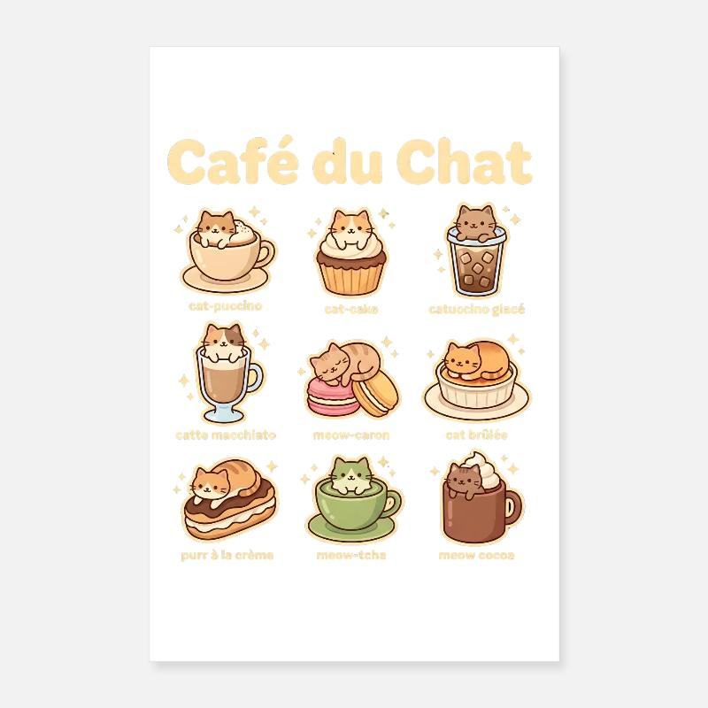 Café du Chat Katzengenuss Poster 40x60 cm
