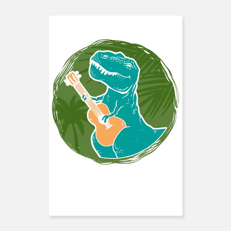 Ukulélé hawaïen Uke T-Rex Poster 40 x 60 cm