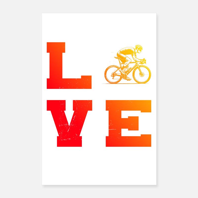 Graphique vélo de route pour vélo de route Poster 40 x 60 cm