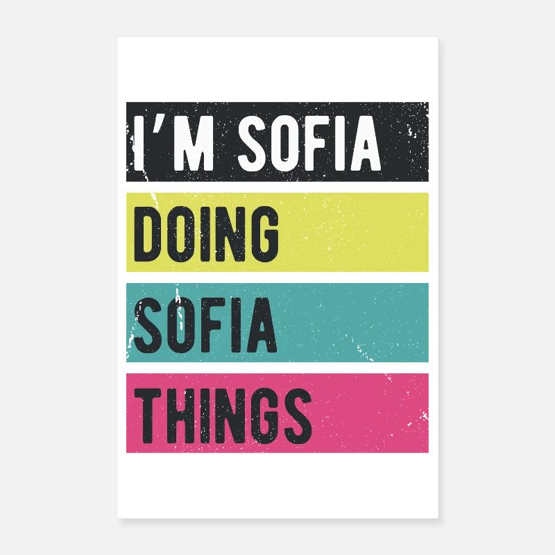 Ich bin Sofia und mache Sofia-Dinge in Retro-Farben Poster 40x60 cm