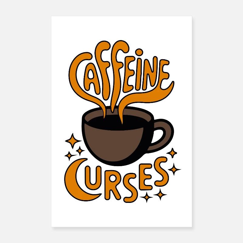 Caffeine Curves Coffee Logo Poster 40 x 60 cm