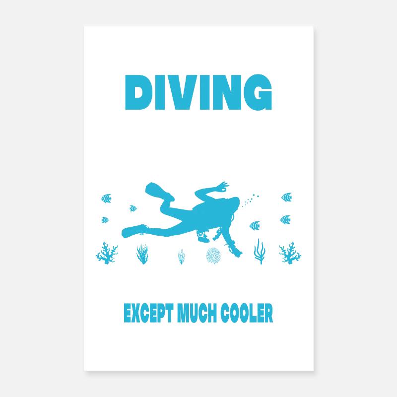 Diving Dad – Funny Diver Gift for Dads Poster 16" x 24" (40x60 cm)