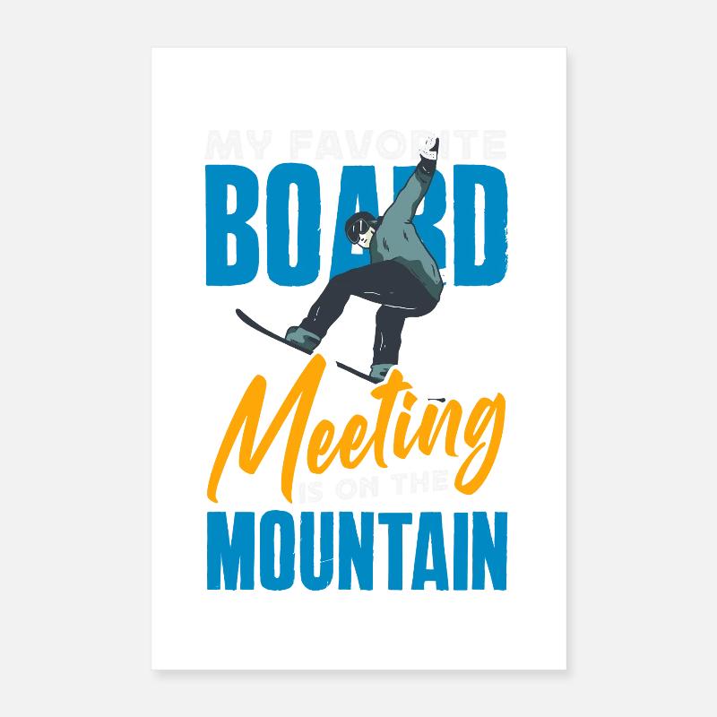 Télésiège de réunion de snowboard snowboard Poster 40 x 60 cm