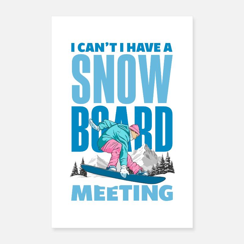 Télésiège de réunion de snowboard snowboard Poster 40 x 60 cm
