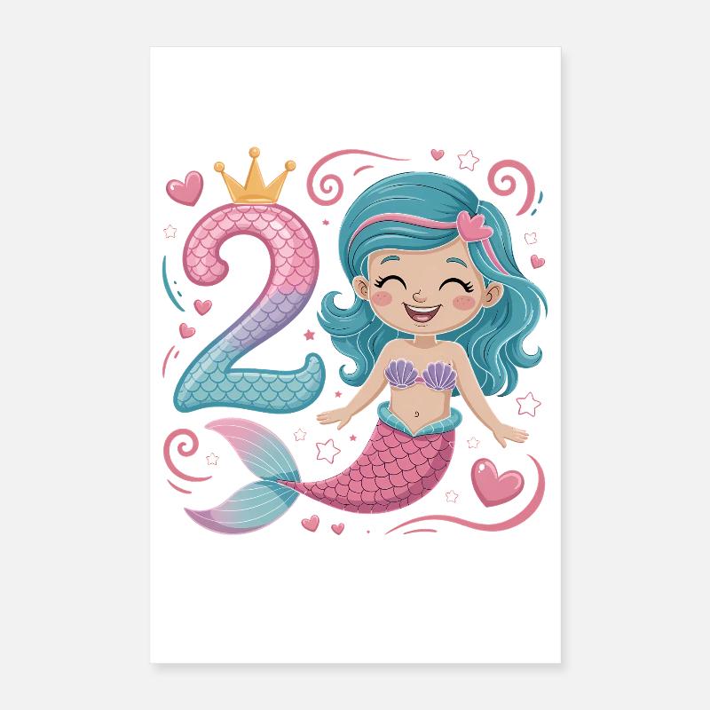Sirène 2e anniversaire 2 ans Poster 40 x 60 cm