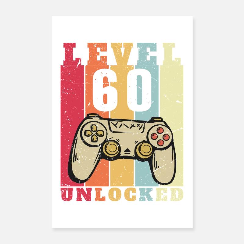 Level 60 Complete 60 Year Anniversary Poster 16" x 24" (40x60 cm)