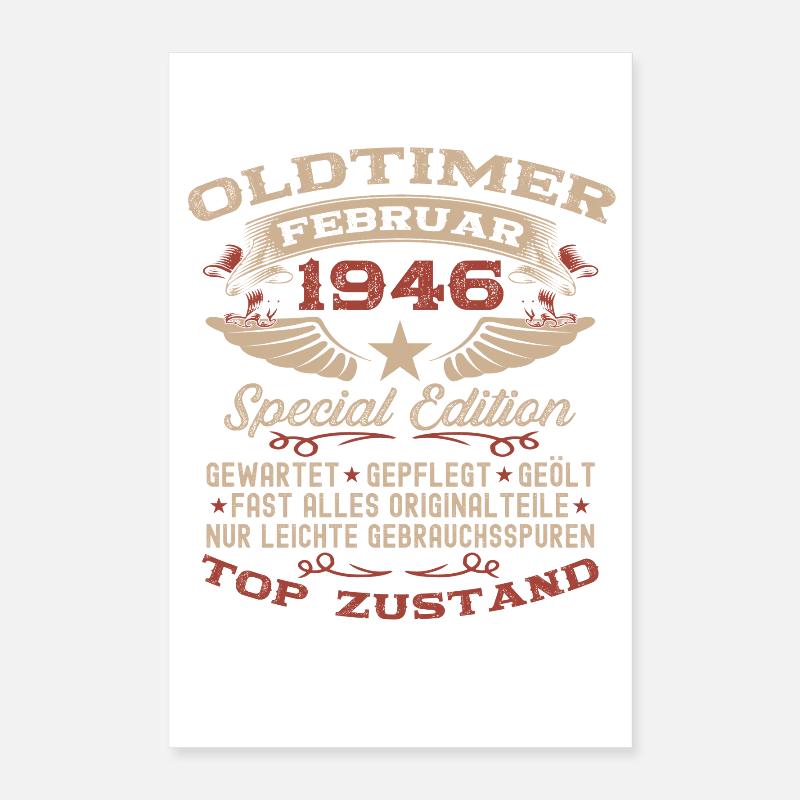 80e anniversaire Oldtimer Février 1946 Poster 40 x 60 cm