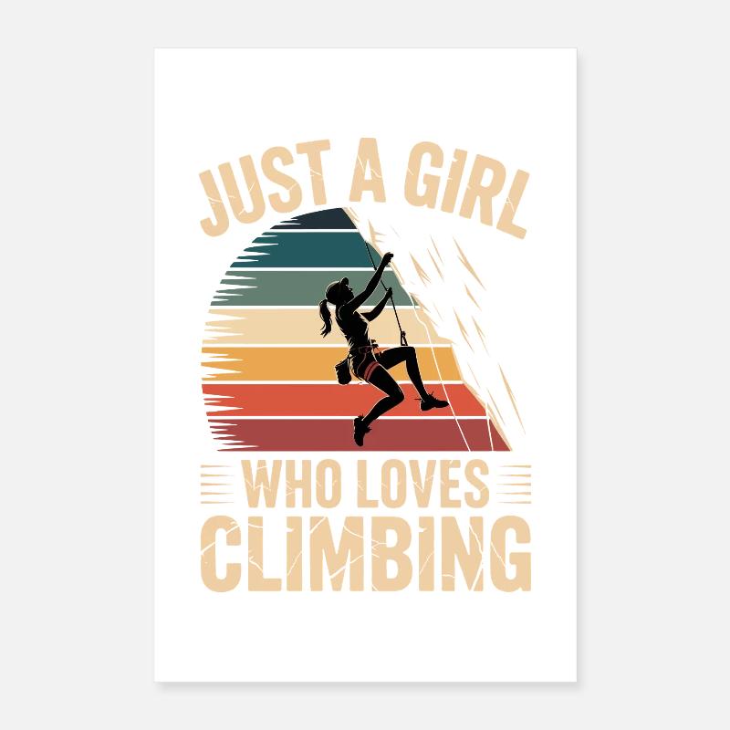 Einfach ein Mädchen, das das Klettern liebt Poster 40x60 cm