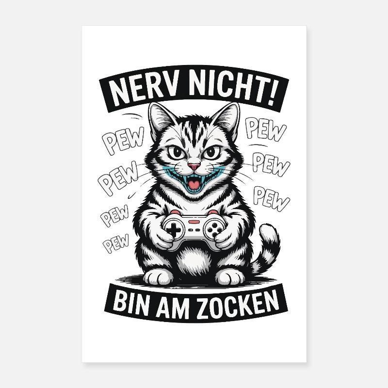 Courage Not I Gaming Cat Design Poster 40 x 60 cm