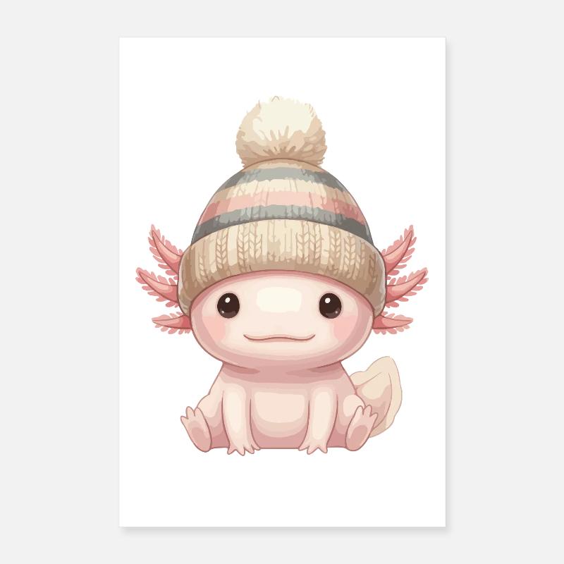 Axolotl Hat Poster 16" x 24" (40x60 cm)