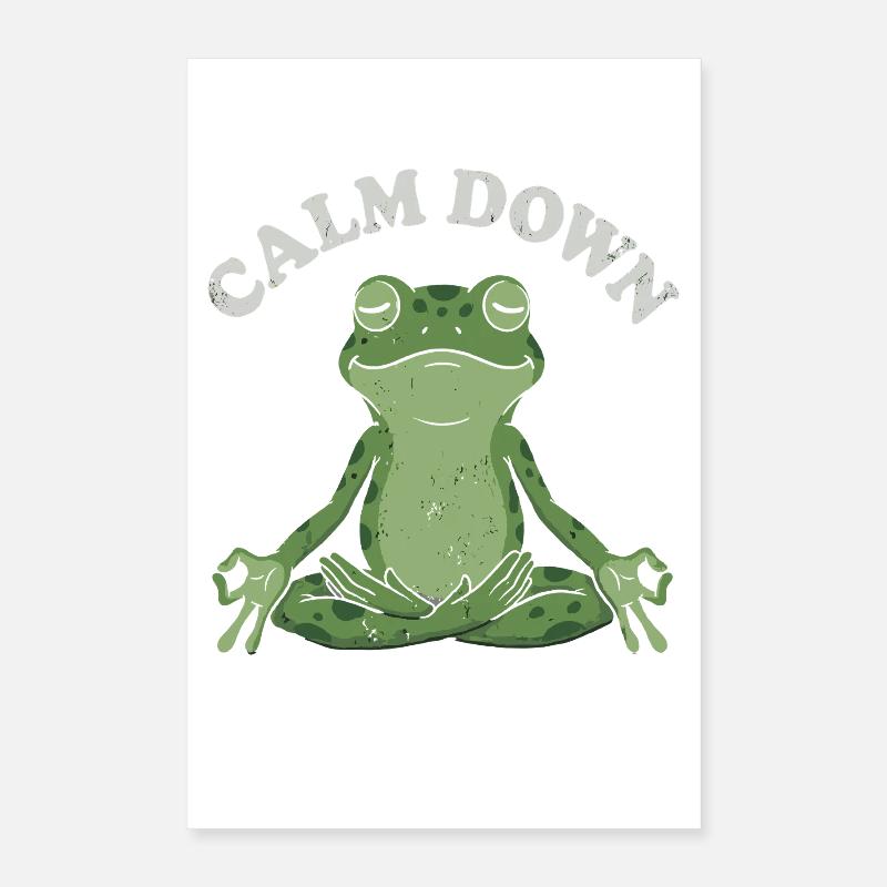 Little Toad Meditation Pose Poster 16" x 24" (40x60 cm)