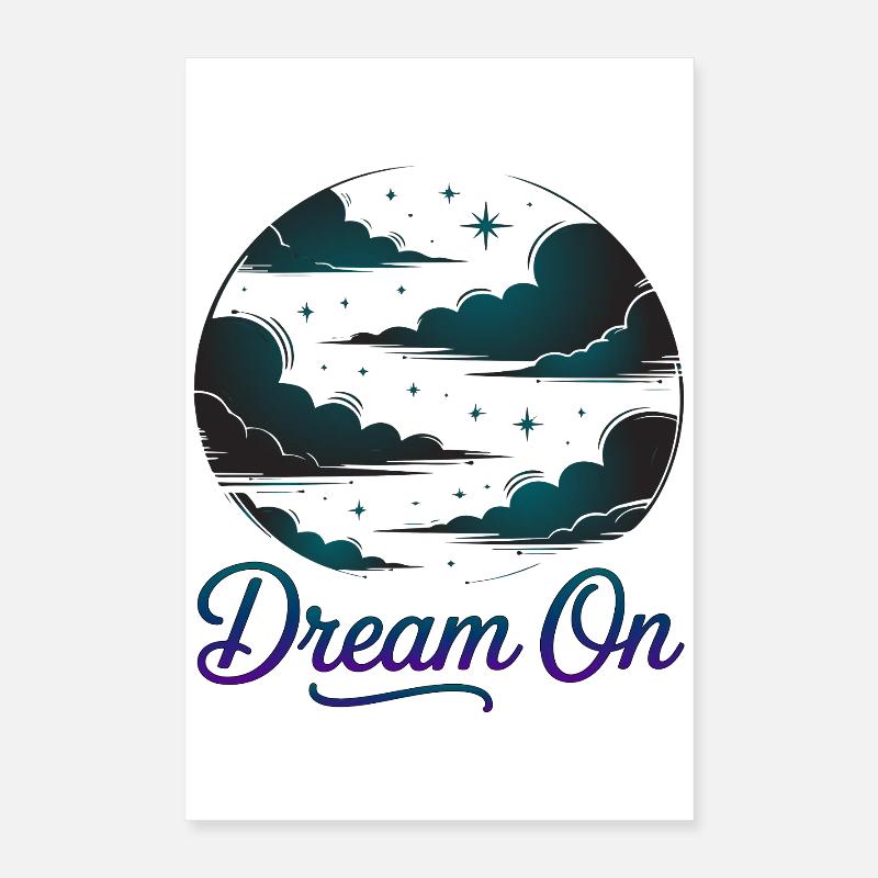 Dream On Night Sky Clouds Poster 16" x 24" (40x60 cm)
