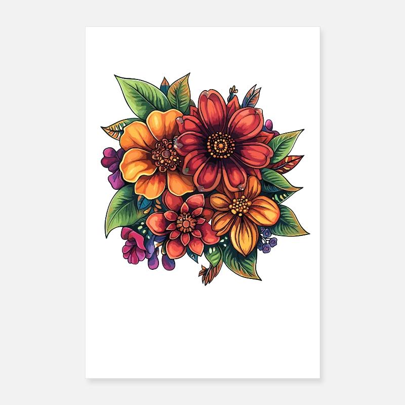 Colourful floral composition Poster 16" x 24" (40x60 cm)