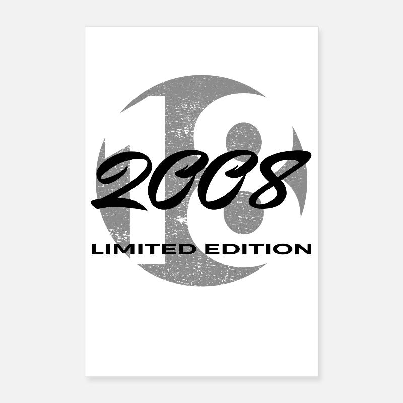 18. Geburtstag 2008 Jungen und Mädchen Geschenk Poster 40x60 cm