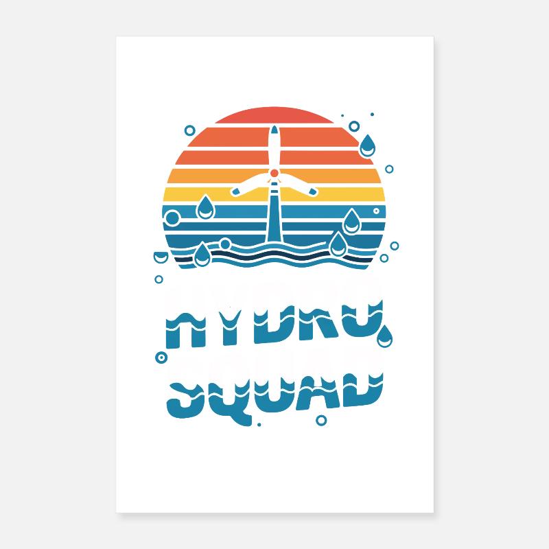 Hydro Squad Hydropower Team Renewable Energy Poster 16" x 24" (40x60 cm)