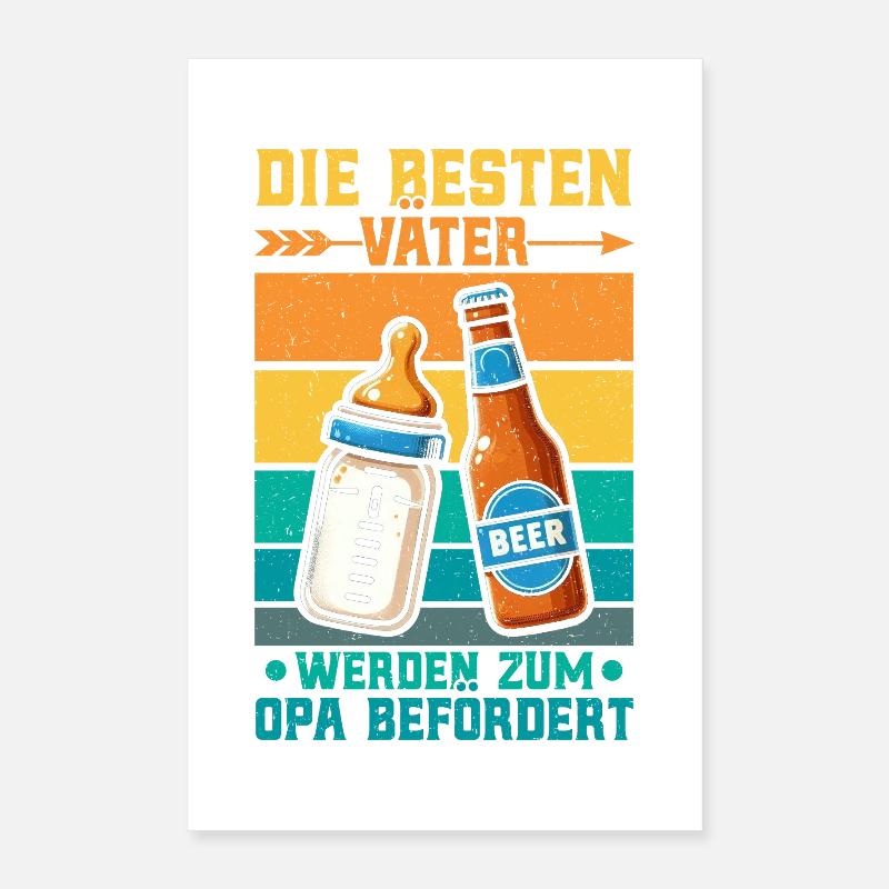 Die Besten Väter Werden Zum Opa Befördert Poster 40x60 cm