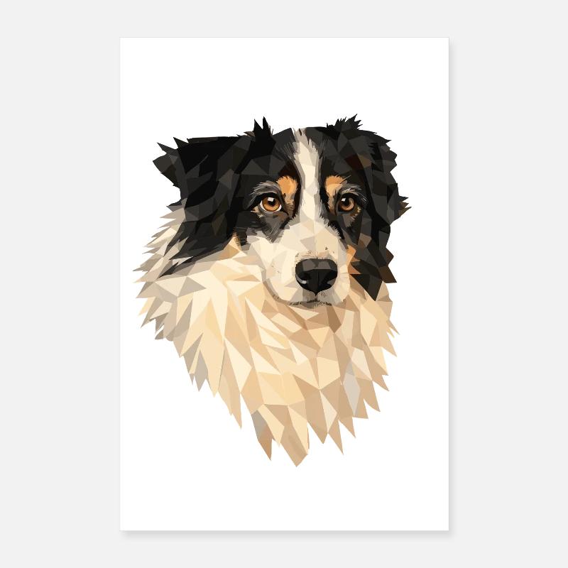 Low Polygon Dog – Geometric Dog Art Design Poster 16" x 24" (40x60 cm)