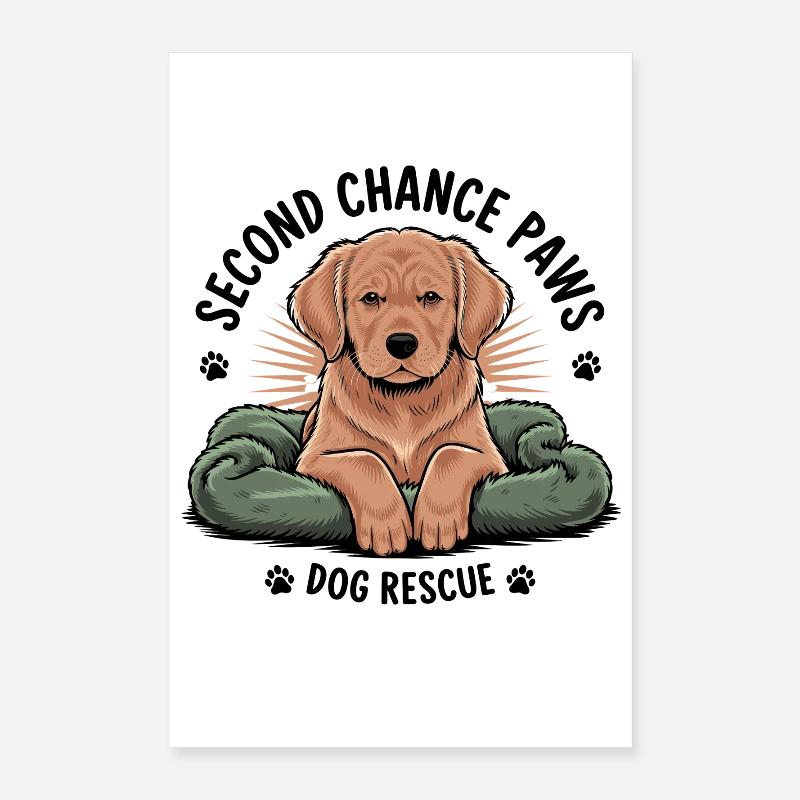Second Chance Paws Hund Rettung Poster 40x60 cm