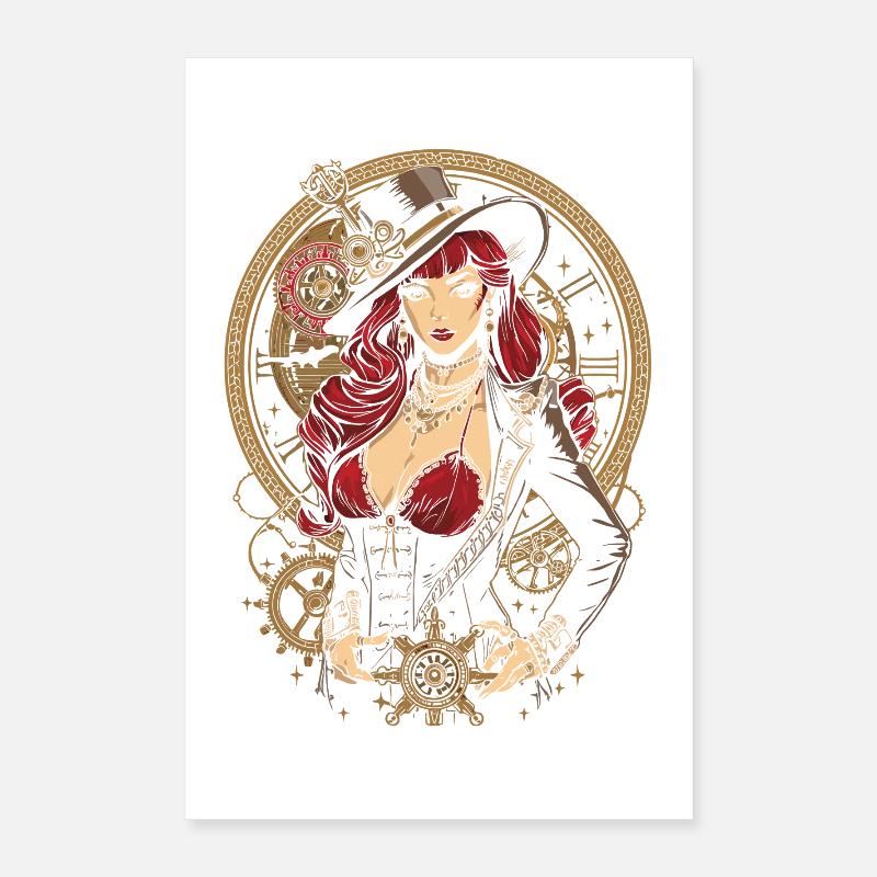 Femmes Steampunk Magnifiques Steampunk Poster 40 x 60 cm