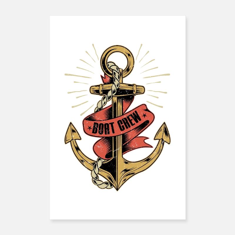 Équipage de bateau Capitaine de voile Poster 40 x 60 cm