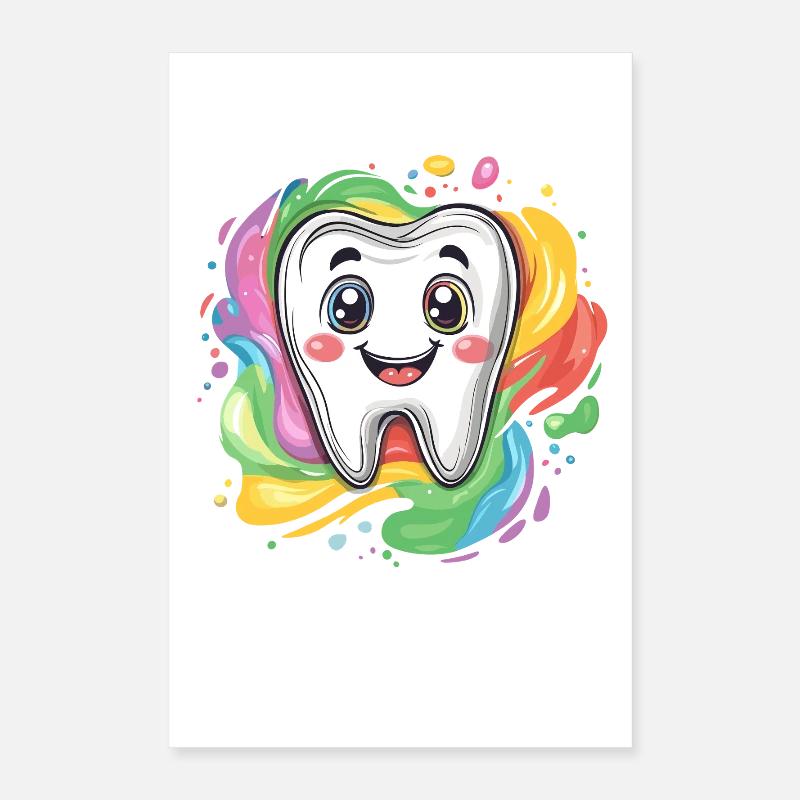 Une éclaboussure de couleur joyeuse pour les dents Poster 40 x 60 cm