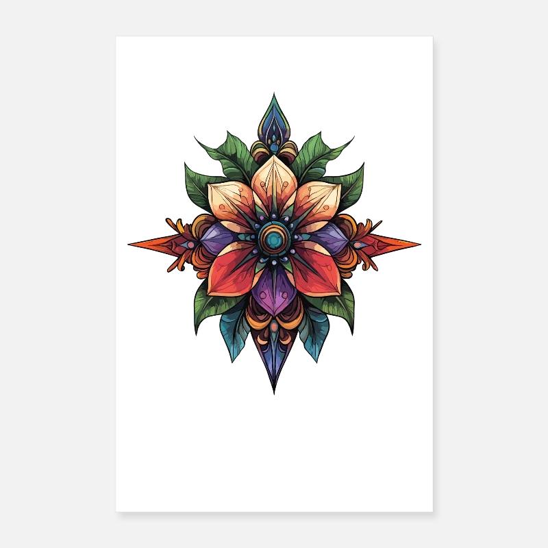 Flower Star Mandala Poster 16" x 24" (40x60 cm)
