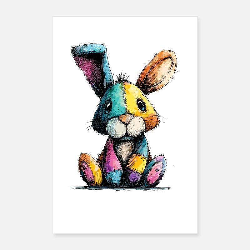 Patchwork Häschenbunt Poster 40x60 cm