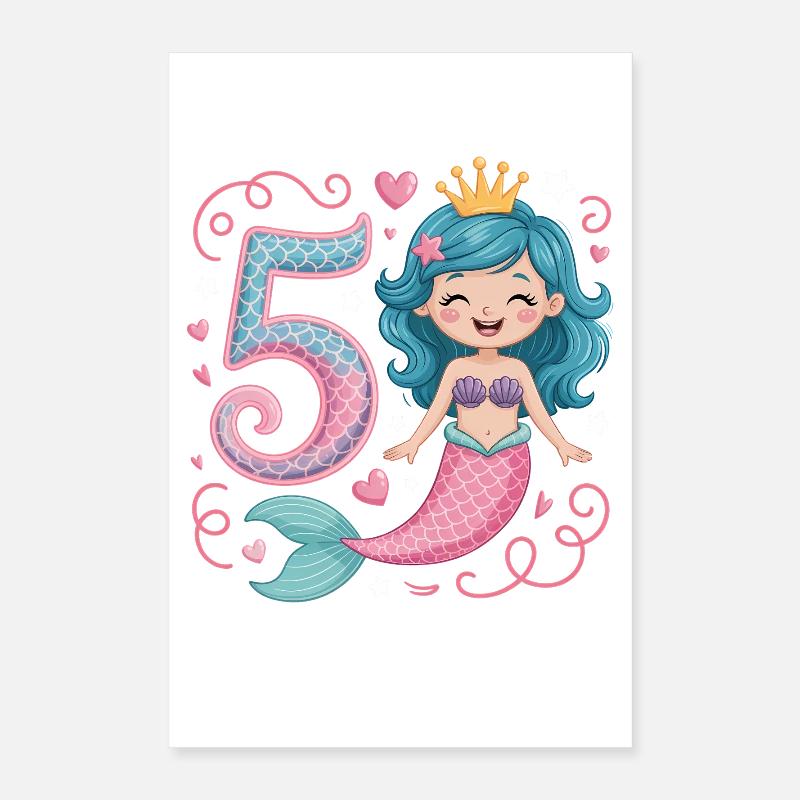5e anniversaire de la Sirène 5 ans Poster 40 x 60 cm