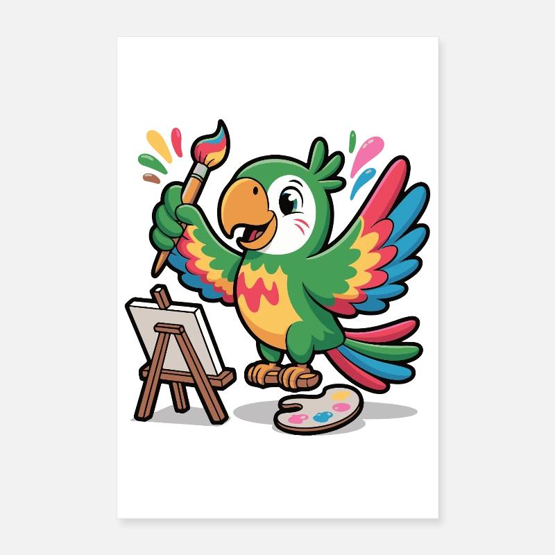 Parrots paint everything nice and colorful Poster 16" x 24" (40x60 cm)