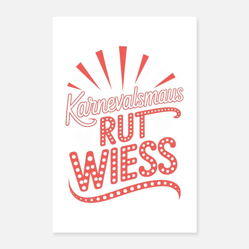 Karnevalsmaus Rut Wiess Köln Kölner Karneval Maus Poster 40x60 cm