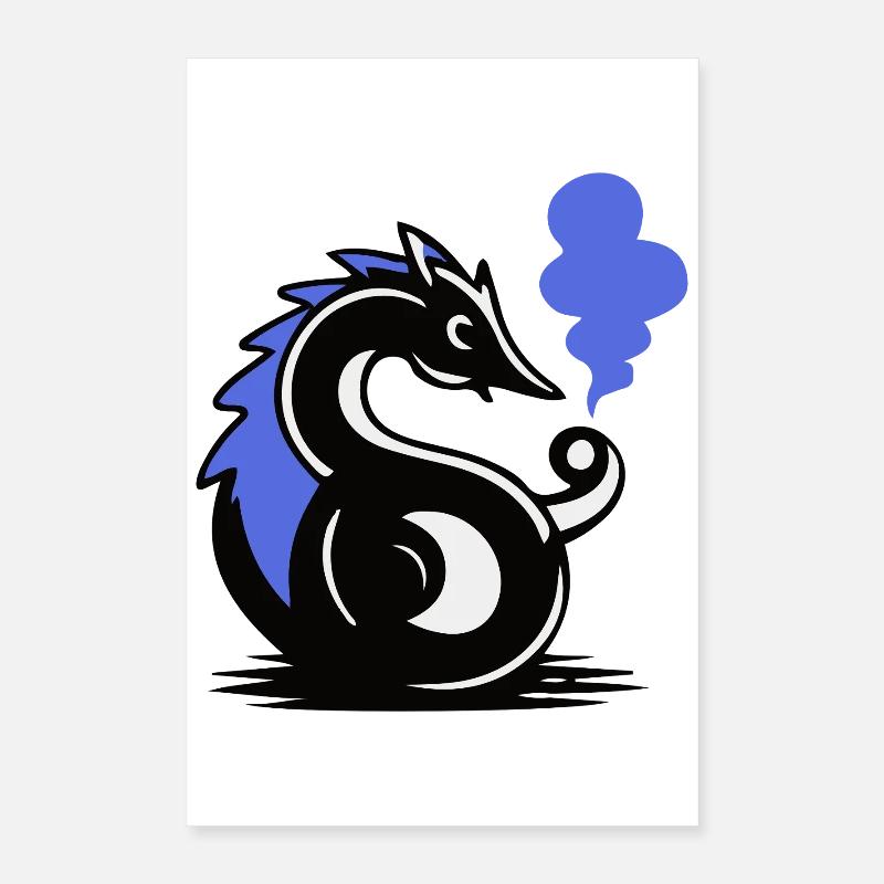 Hippocampe de la Braise Bleue Poster 40 x 60 cm