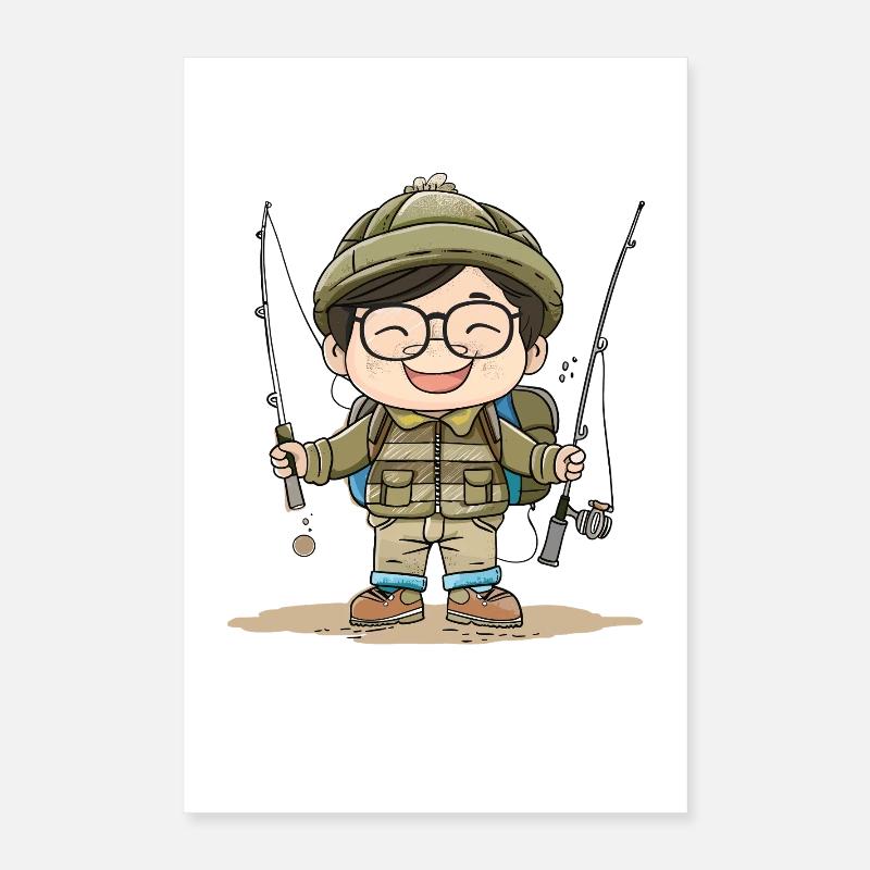 Fischer Junge Comic Poster 40x60 cm
