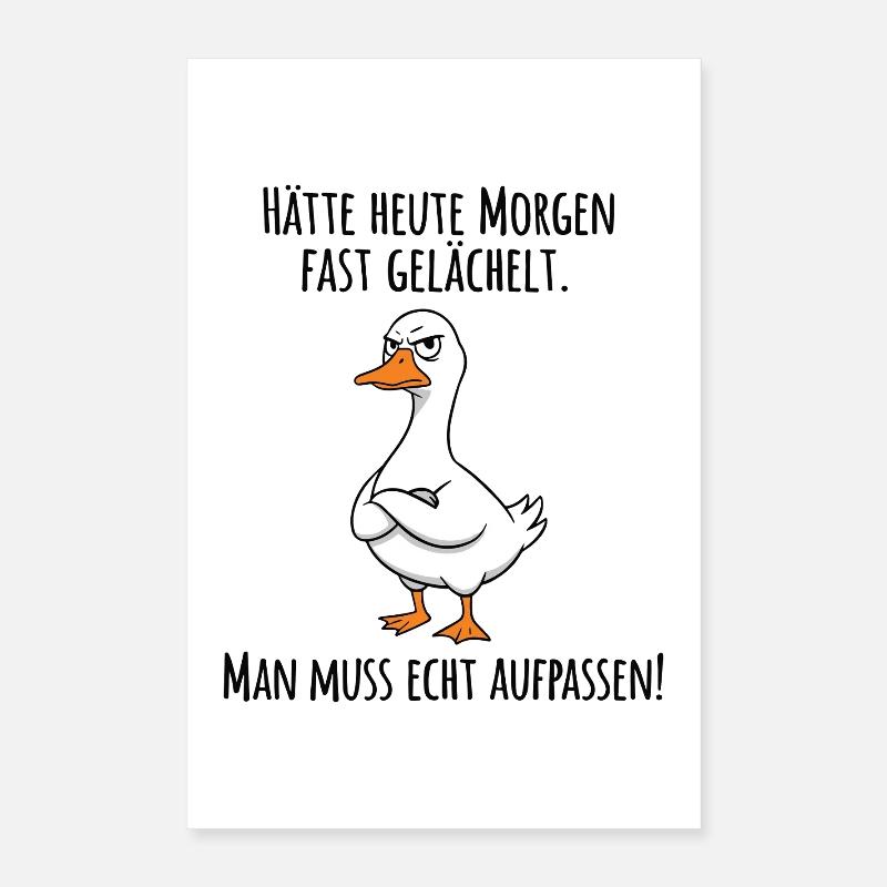 Almost Smiled – Grumpy Goose for Morning Grouches Poster 16" x 24" (40x60 cm)