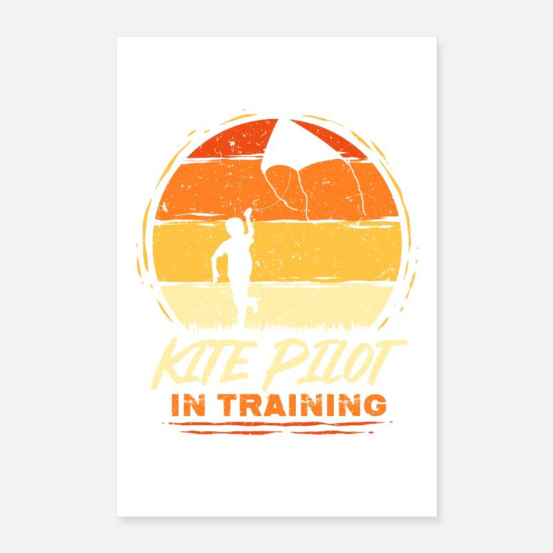 Drachen Drachensteigen Kite Pilot In Training Poster 40x60 cm