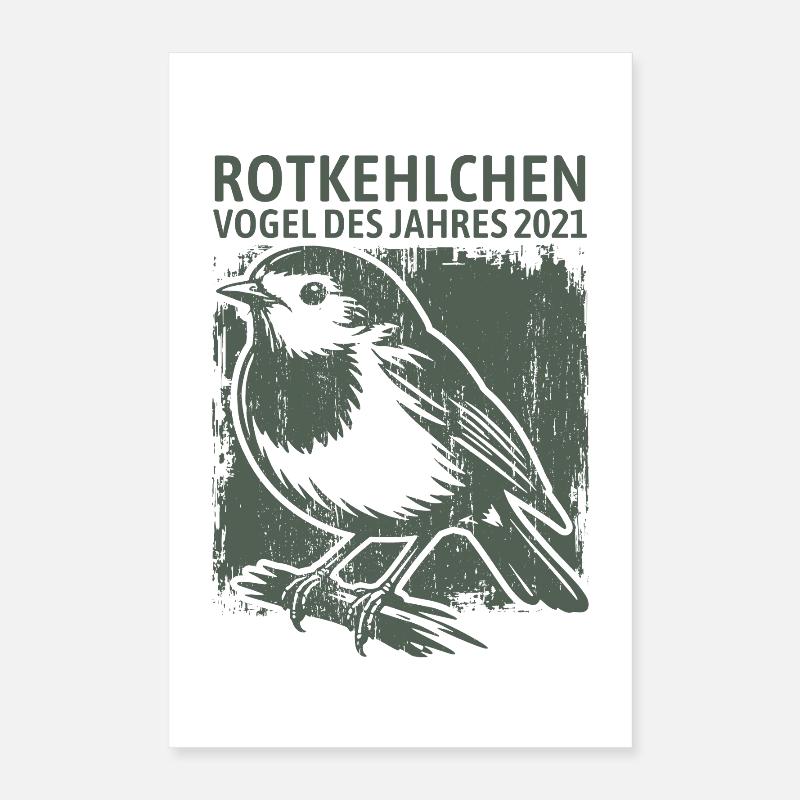 Oiseau Merle de l’année 2021 Poster 40 x 60 cm