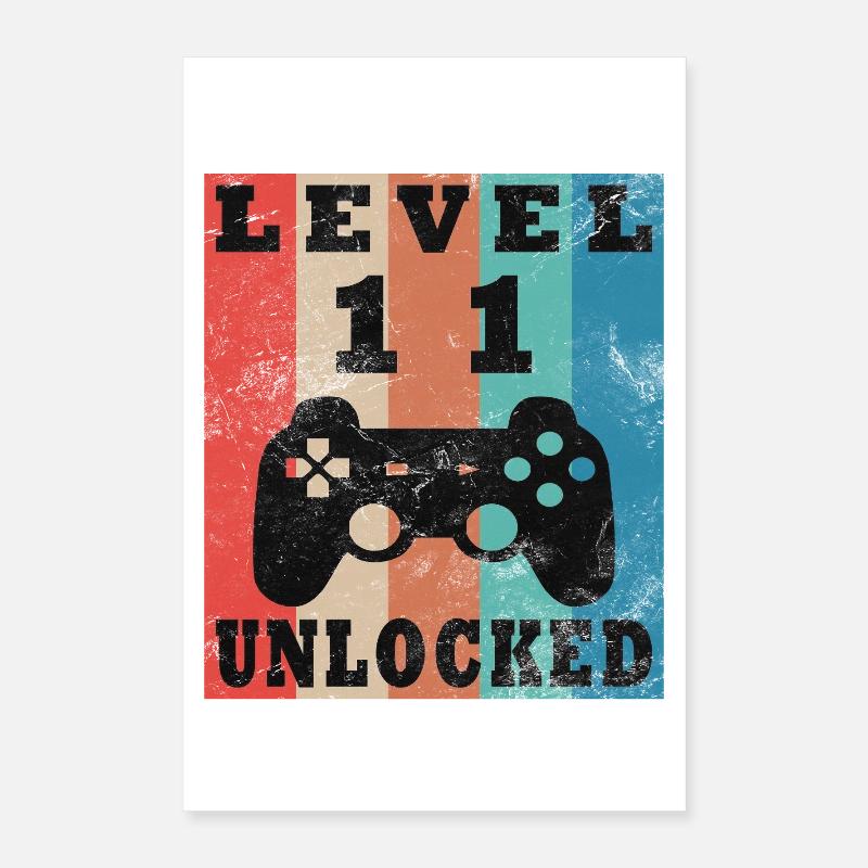 Level 11 Unlocked Controller Poster 16" x 24" (40x60 cm)