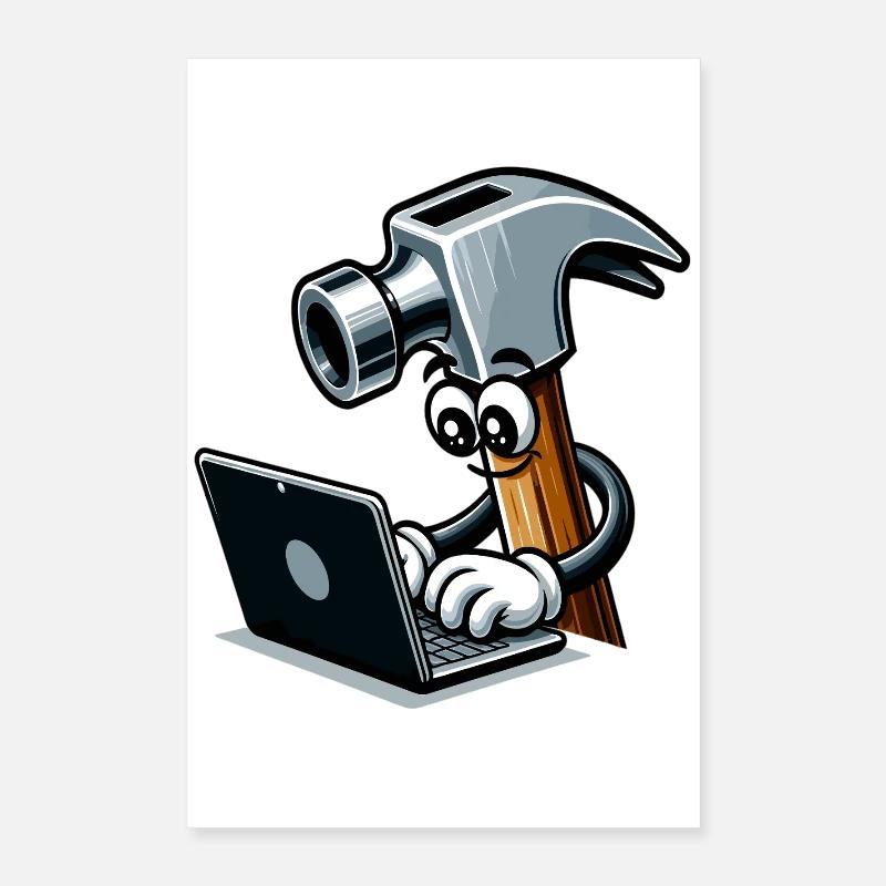 HammerCode: Tool meets bits Poster 16" x 24" (40x60 cm)