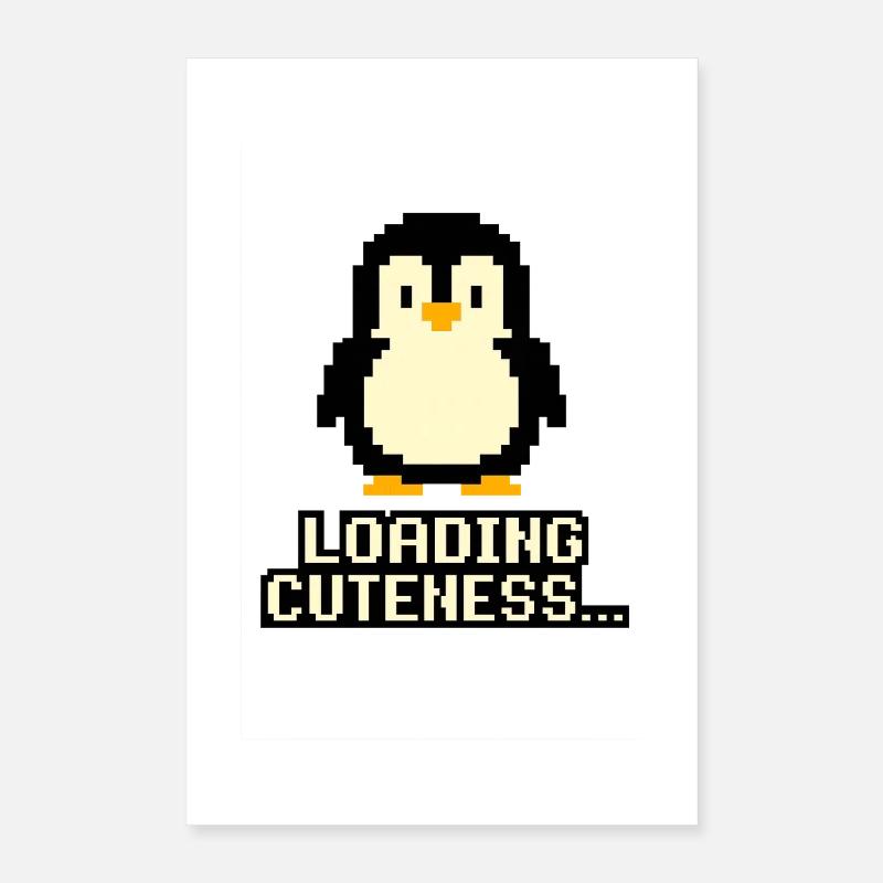Mignonnerie de Pixel Penguin Charging Poster 40 x 60 cm