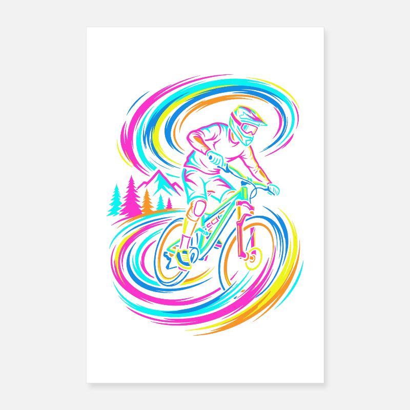 Mountain Biker Poster 40x60 cm